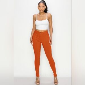 NWTS Orange High-Waisted Skinny Jeans, Junior Size M
